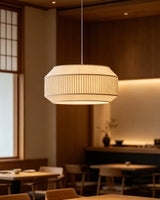 Nuvella Curated Finished Iron Pendant Light – spatial dining room perspective