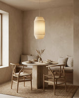 Nuvella Curated Finished Iron Pendant Light – unlit natural material contrast