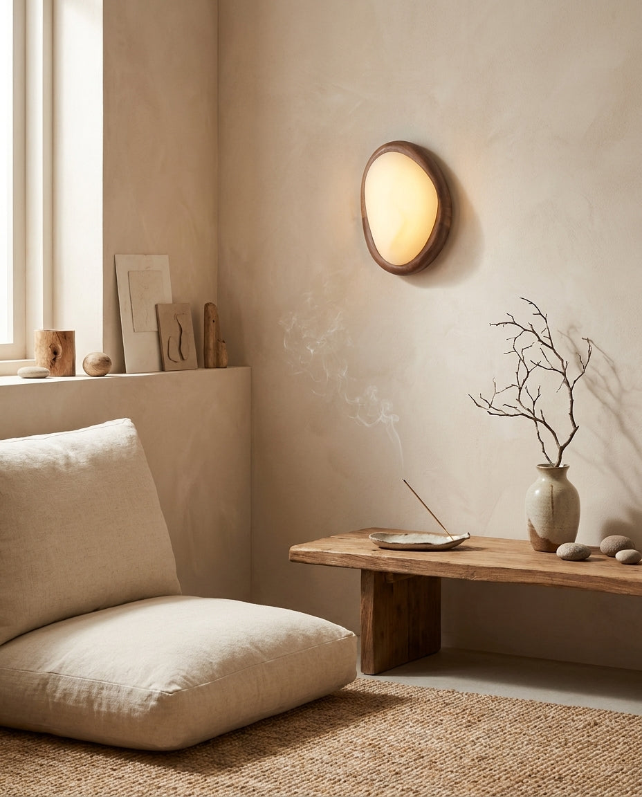 Ovela Curated Alabaster Wall Sconce – architectural ceiling profile