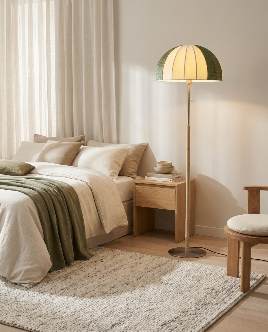 Parasolyn Floor Curated Solid Brass Floor Lamp – side angled contour profile