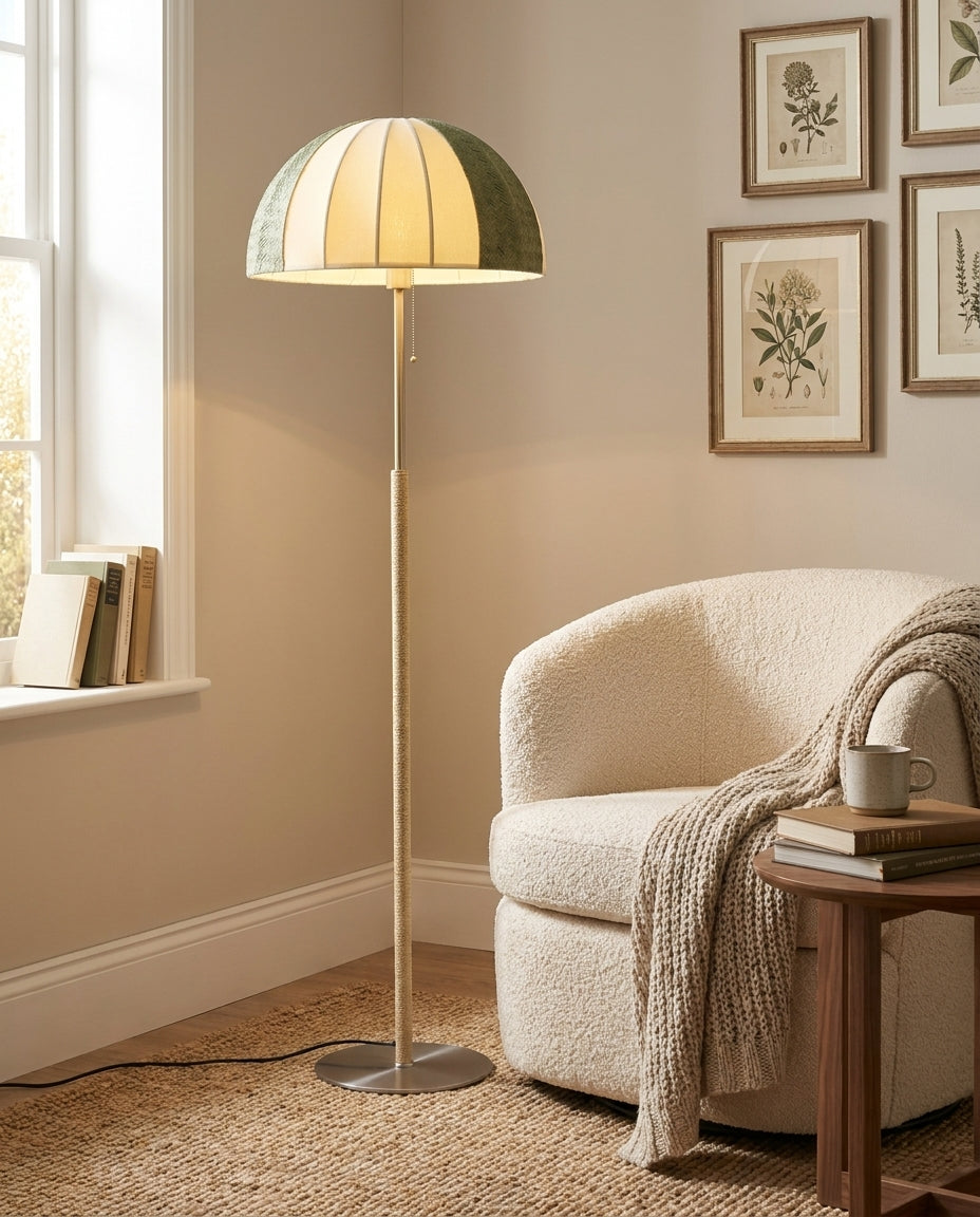 Solid Brass craftsmanship detail on Parasolyn Floor Curated Solid Brass Floor Lamp