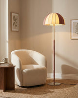 Parasolyn Floor Curated Solid Brass Floor Lamp – illuminated warm ambiance setting