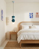 Mouth-Blown Frosted Glass craftsmanship detail on Peblume Curated Mouth-Blown Frosted Glass Pendan