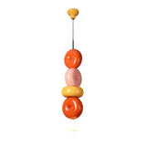 Peblume Curated Mouth-Blown Frosted Glass Pendan – ∅ 9.8 x H 27.1  Orange & Pink finish configuration