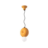 Peblume Curated Mouth-Blown Frosted Glass Pendan – illuminated warm ambiance setting #1