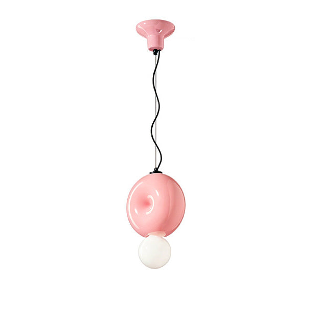 Peblume Curated Mouth-Blown Frosted Glass Pendan – dimensional scale reference #1