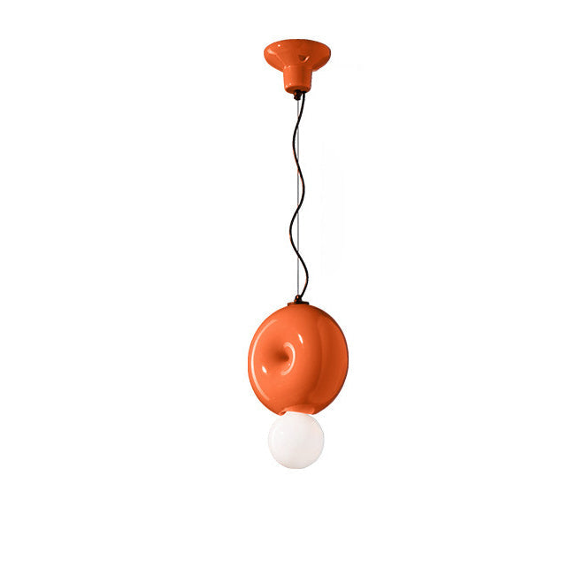 Peblume Curated Mouth-Blown Frosted Glass Pendan – architectural ceiling profile #1