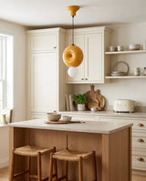 Peblume Curated Mouth-Blown Frosted Glass Pendan – side angled contour profile