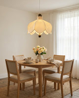Perrivale Curated Iron & Glass Pendant Light warm illuminated room view
