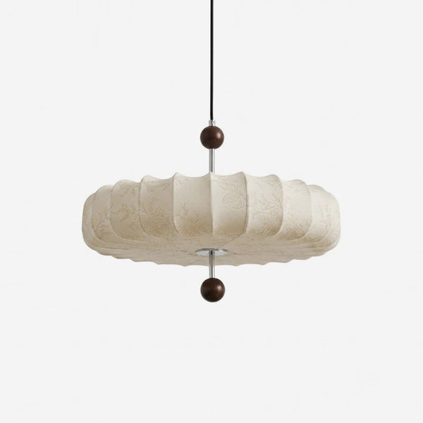 Pleated Corolla Curated Iron & Glass Pendant Lig