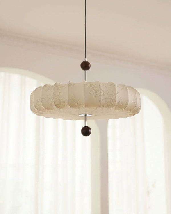 Pleated Corolla Curated Iron & Glass Pendant Lig