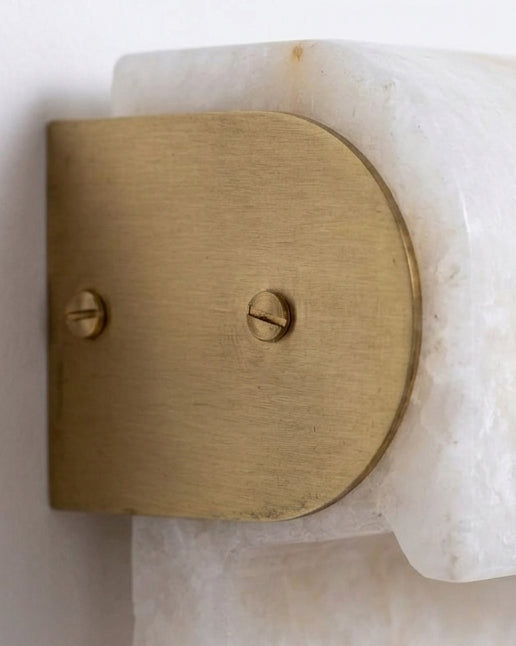 Plixo Alabaster Curated Alabaster Wall Sconce – handcrafted surface texture