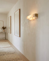Plixo Alabaster Curated Alabaster Wall Sconce – dimensional scale reference