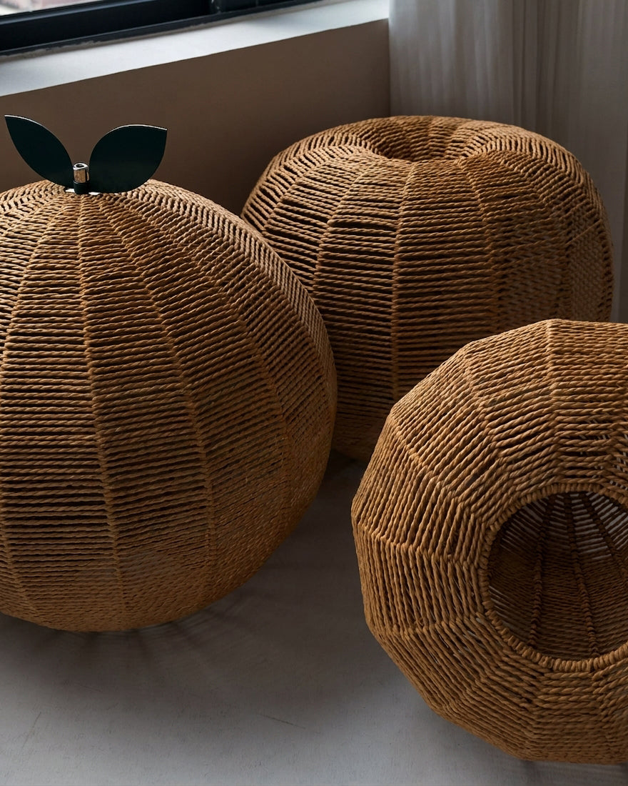Pomarien Curated Woven Rattan Pendant Light – structural canopy joint detail