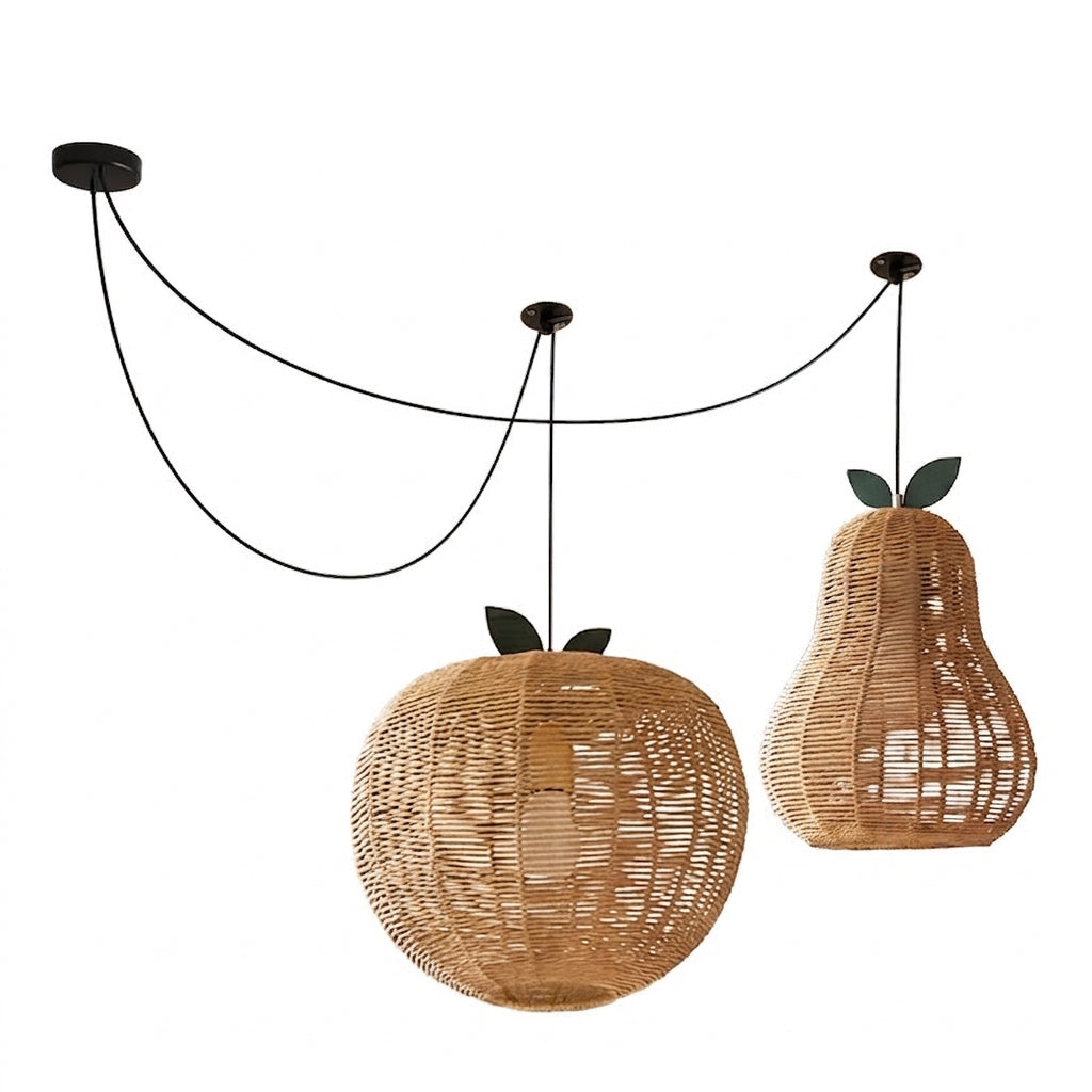 Pomarien Curated Woven Rattan Pendant Light – Model B Dia 35cm x H 30cm  ∅ 13.7 x H 11 finish configuration