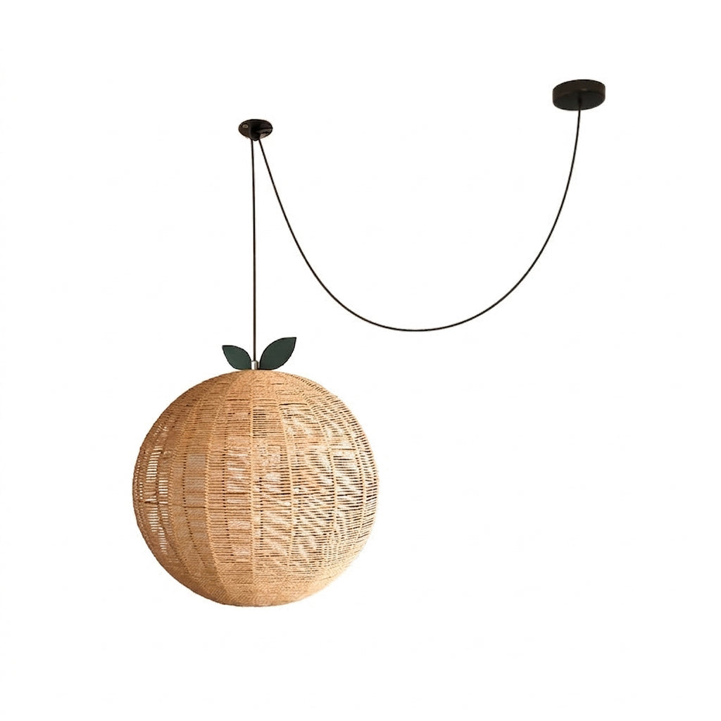 Pomarien Curated Woven Rattan Pendant Light – Model C Dia 40cm x H 40cm  ∅ 15.7 x H 15 finish configuration