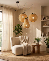 Pomarien Curated Woven Rattan Pendant Light – handcrafted surface texture