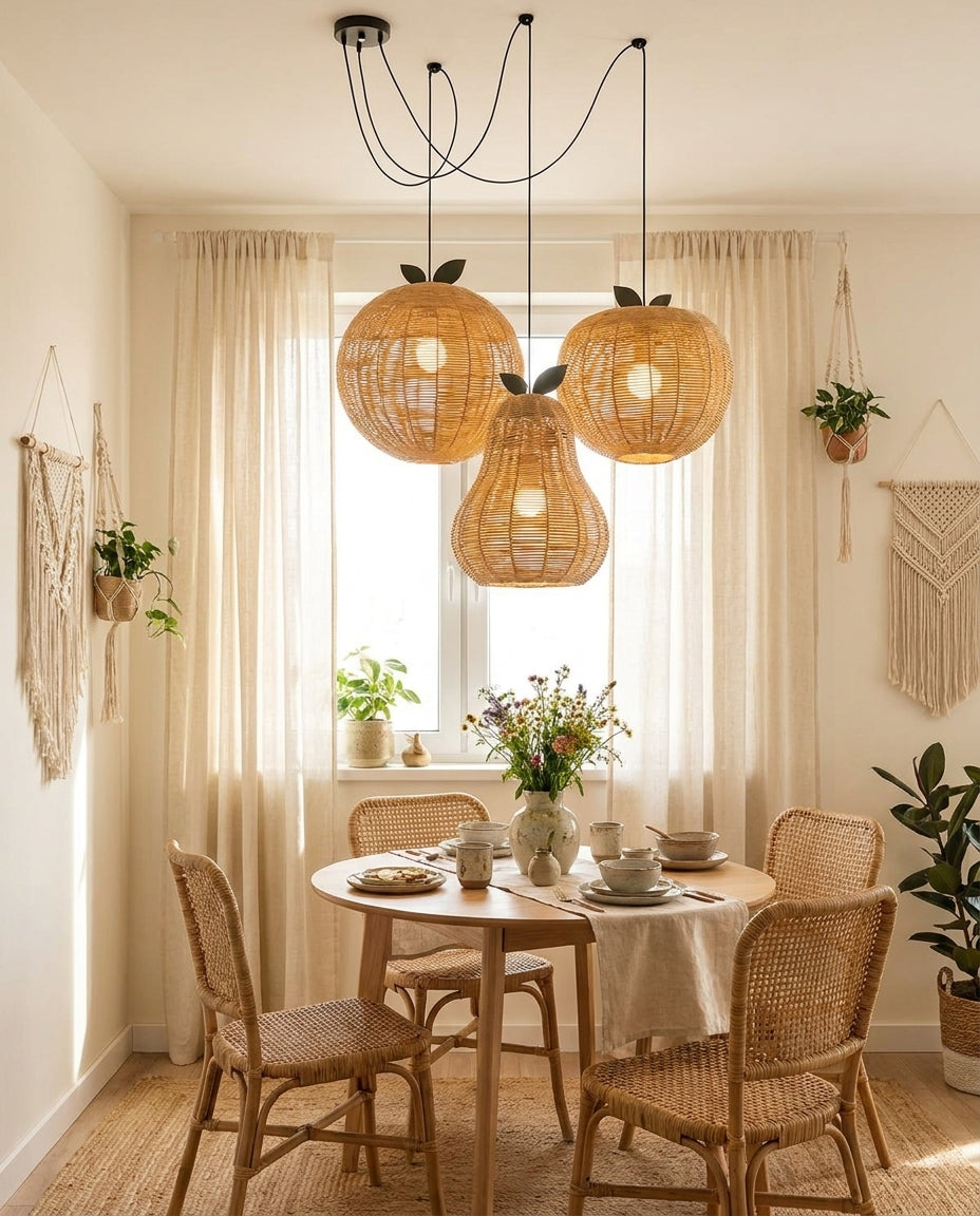 Pomarien Curated Woven Rattan Pendant Light