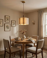 Pomeline Curated Solid Brass Pendant Light – unlit natural material contrast