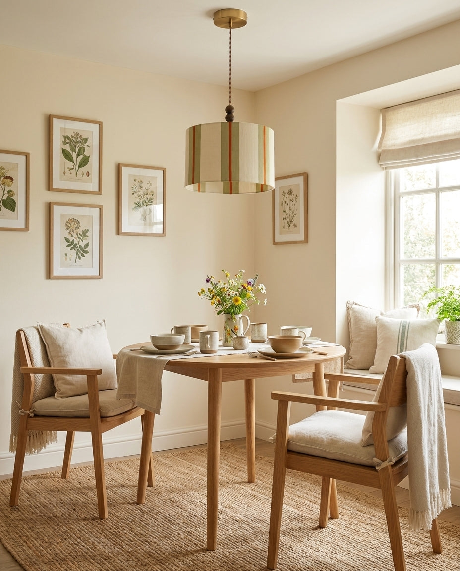 Pomeline Curated Solid Brass Pendant Light – spatial dining room perspective