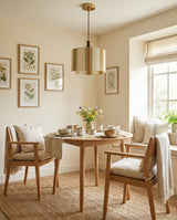 Pomeline Curated Solid Brass Pendant Light – spatial dining room perspective
