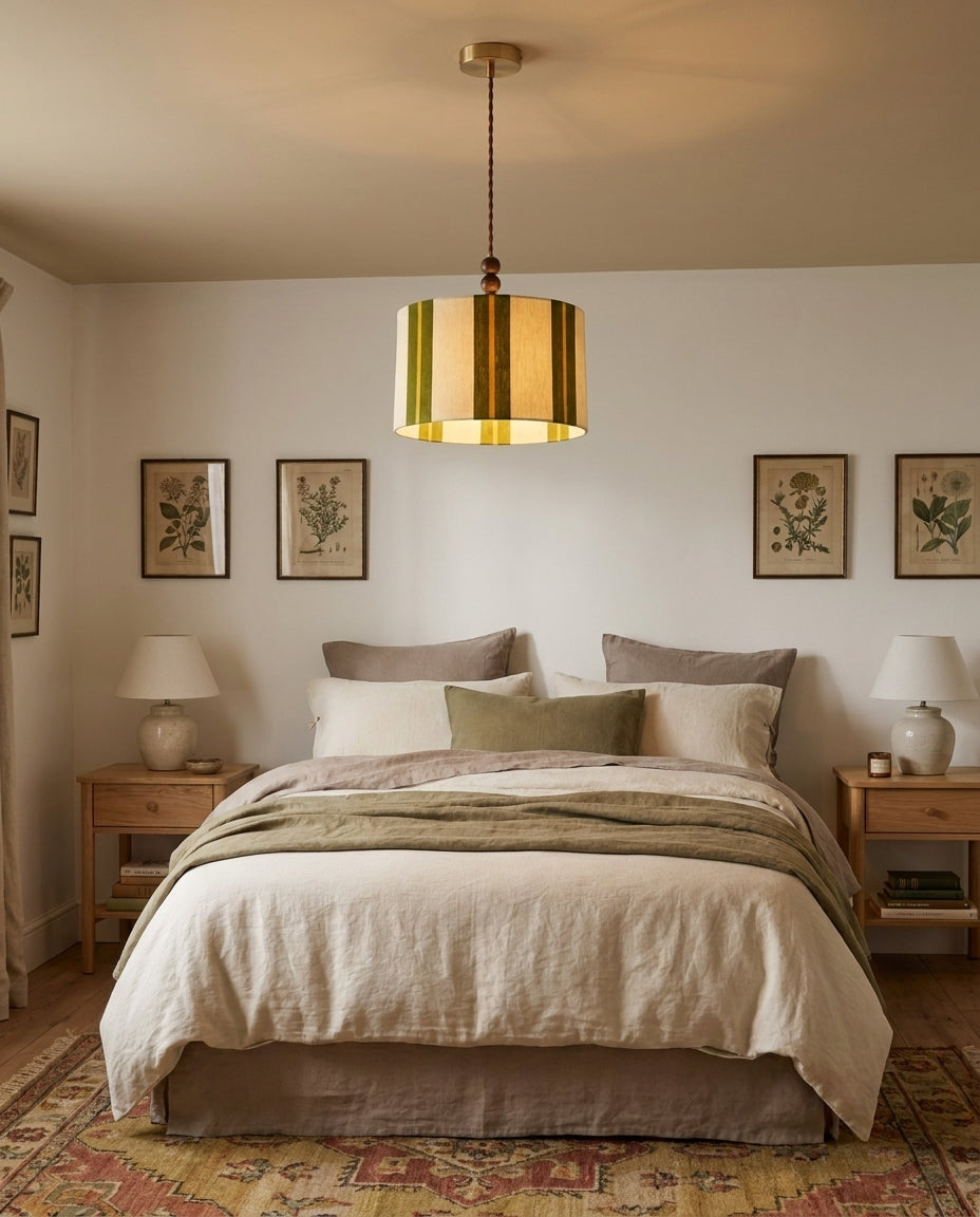 Pomeline Curated Solid Brass Pendant Light – illuminated warm ambiance setting