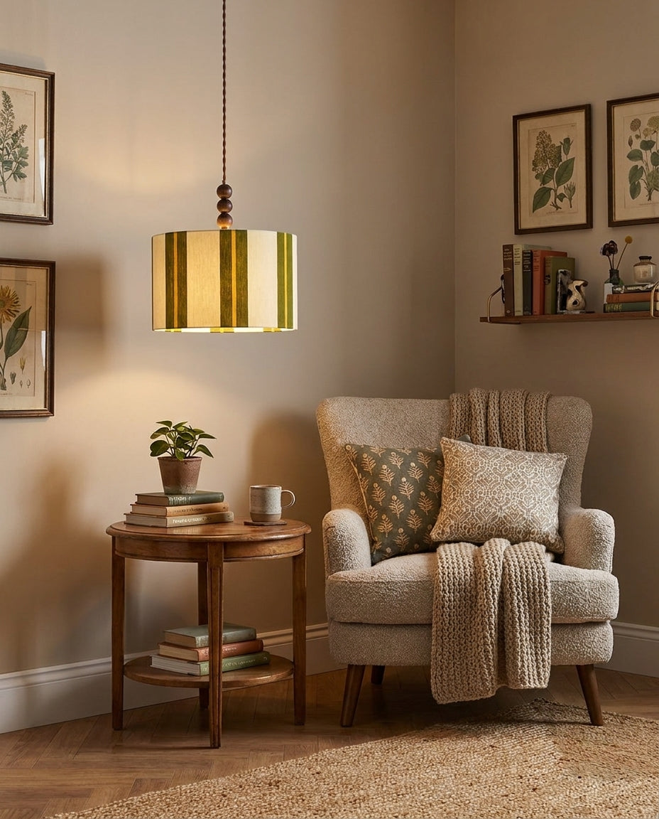 Pomeline Curated Solid Brass Pendant Light – side angled contour profile