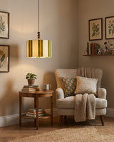 Pomeline Curated Solid Brass Pendant Light – side angled contour profile