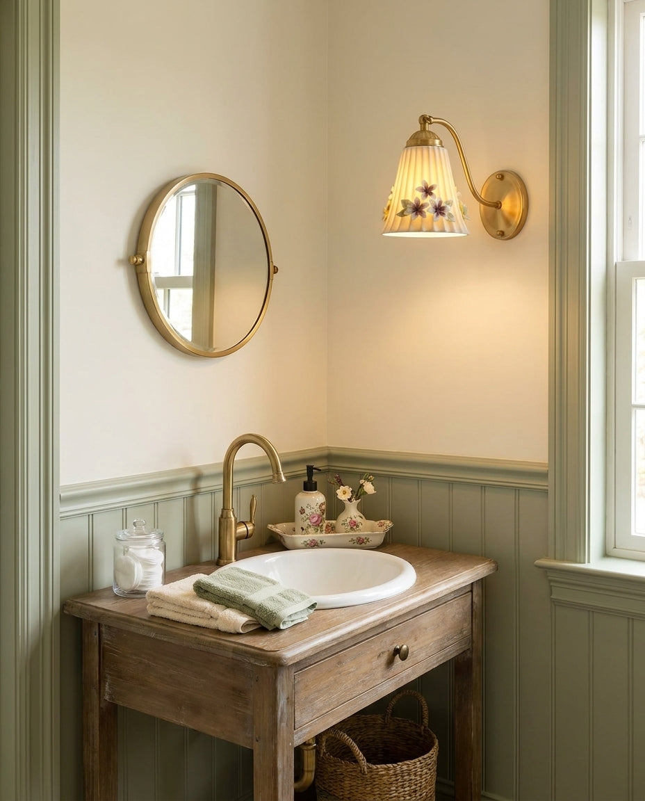 Primvale Curated Solid Brass Wall Sconce – illuminated warm ambiance setting