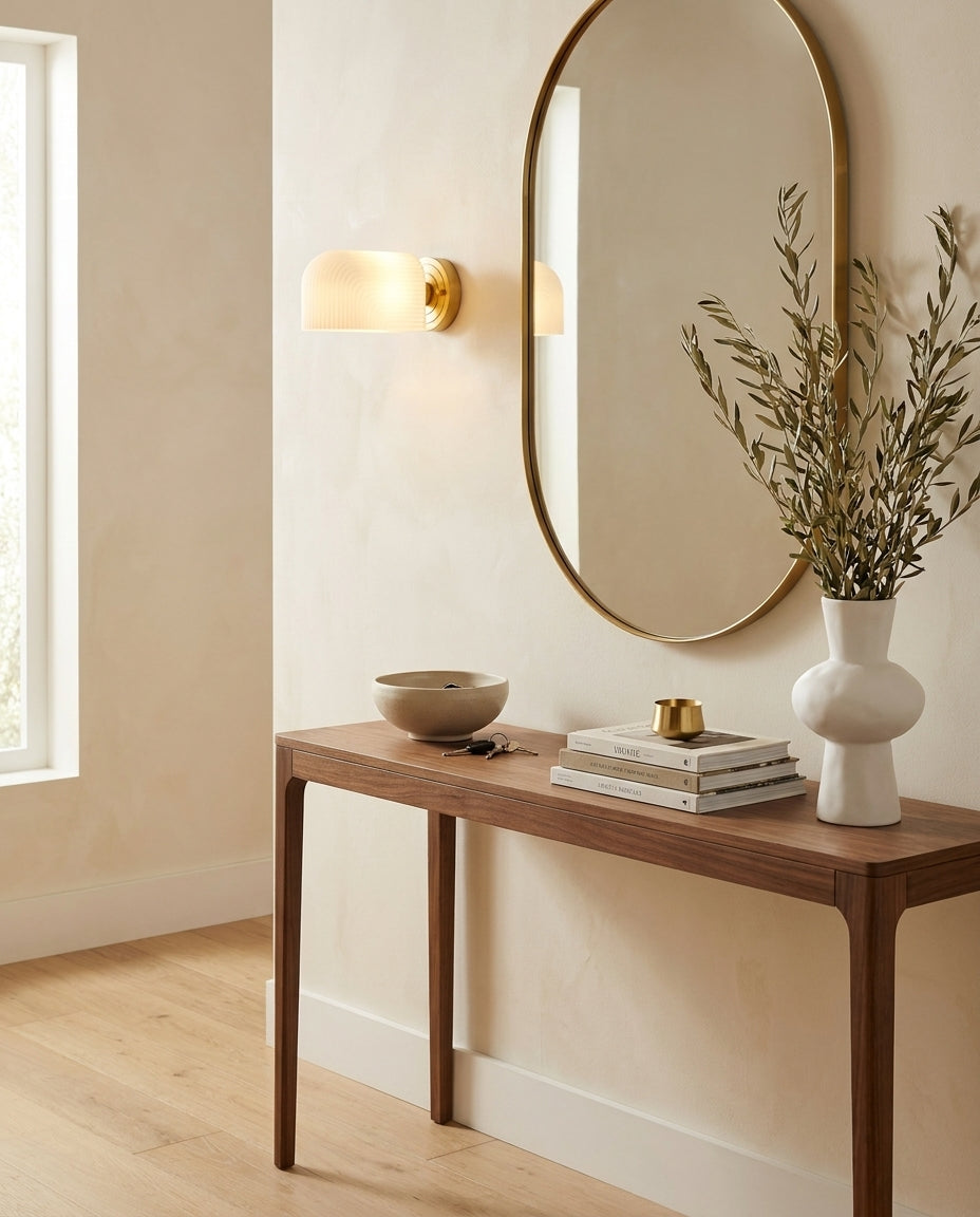Rillora Curated Mouth-Blown Frosted Glass Wall S – handcrafted surface texture