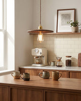 Rillwood Curated Solid Brass Pendant Light – structural canopy joint detail