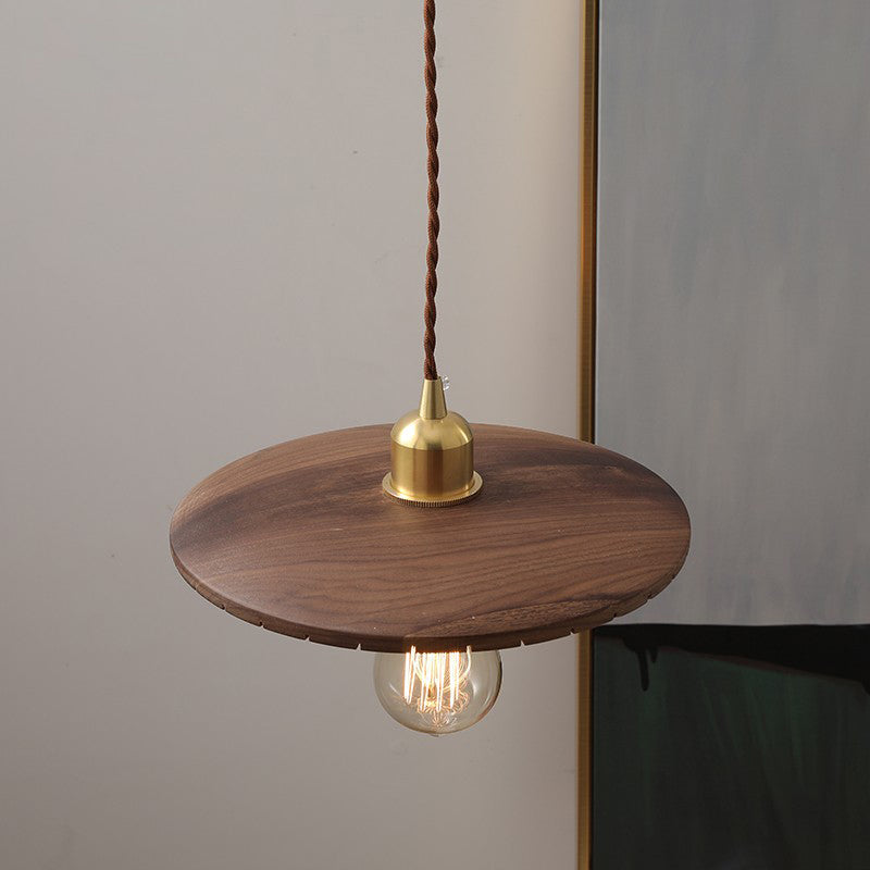 Rillwood Curated Solid Brass Pendant Light – unlit natural material contrast