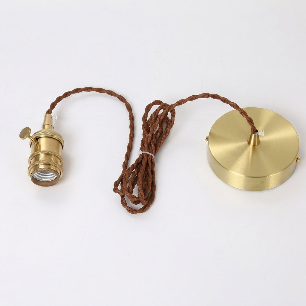 Rillwood Curated Solid Brass Pendant Light – full fixture elevation view