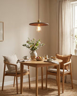 Rillwood Curated Solid Brass Pendant Light warm illuminated room view