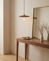 Rillwood Curated Solid Brass Pendant Light – illuminated warm ambiance setting