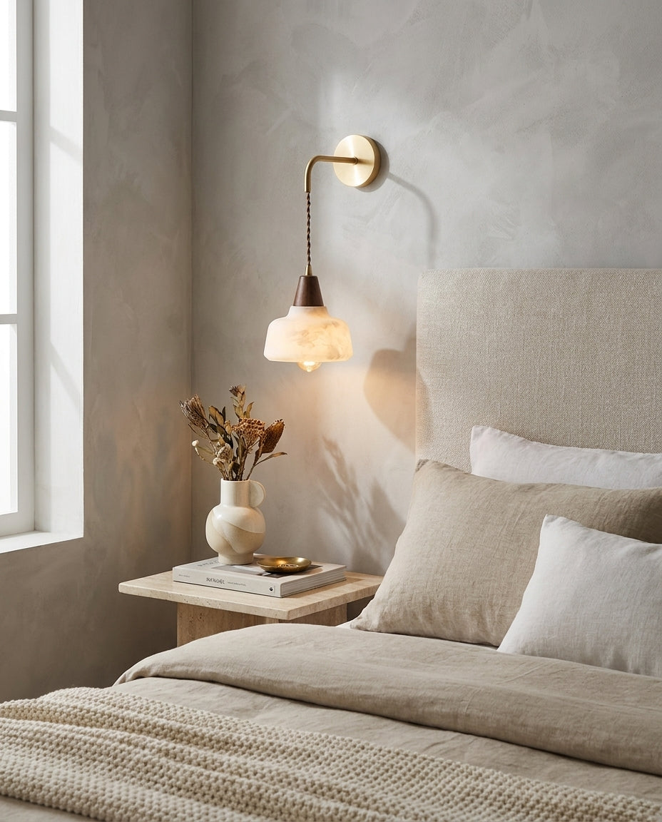 Rockford Alabaster Curated Alabaster Wall Sconce – structural canopy joint detail