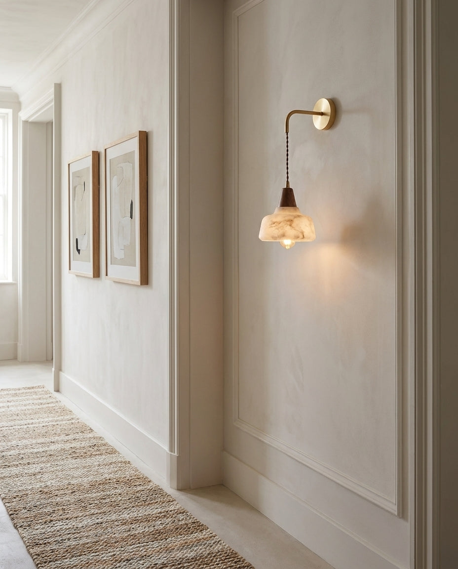 Rockford Alabaster Curated Alabaster Wall Sconce – macro detail view