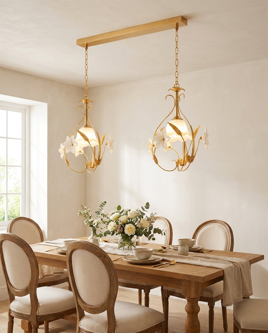 Rosavelle Curated Mouth-Blown Frosted Glass Pend – unlit natural material contrast