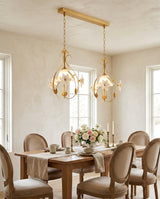 Rosavelle Curated Mouth-Blown Frosted Glass Pend – handcrafted surface texture