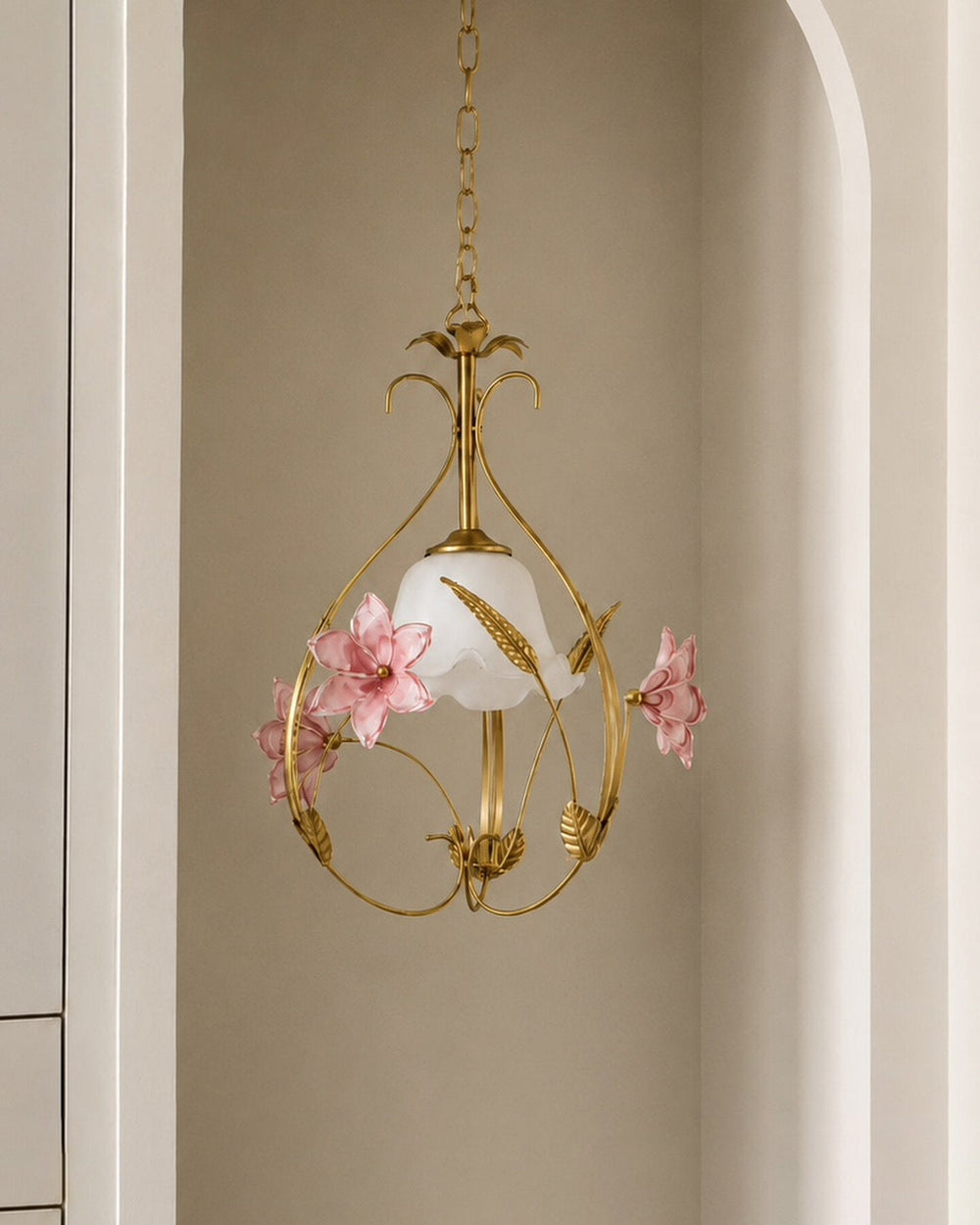 Rosavelle Curated Mouth-Blown Frosted Glass Pend