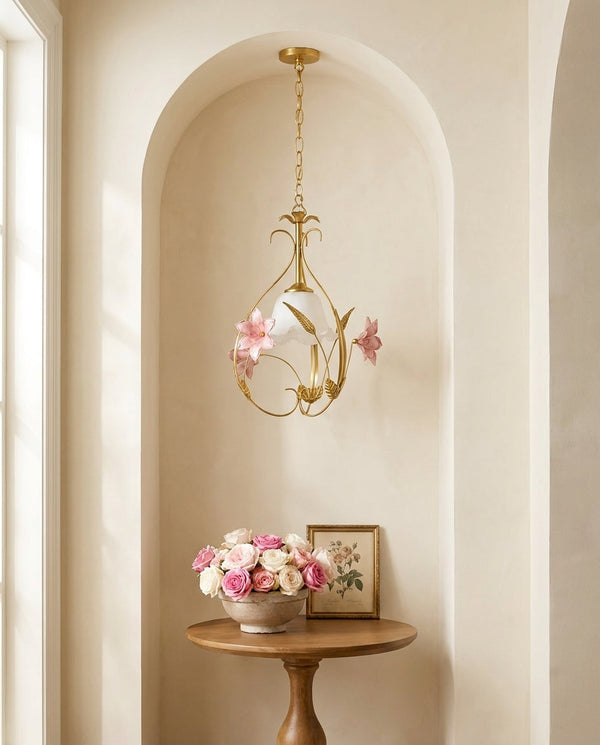 Rosavelle Curated Mouth-Blown Frosted Glass Pend