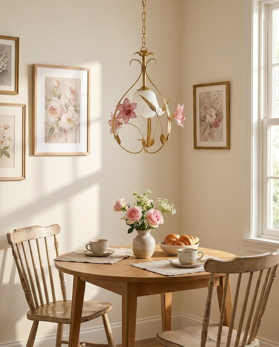 Rosavelle Curated Mouth-Blown Frosted Glass Pend – full fixture elevation view