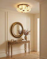 Rosienne Curated Iron & Glass Flush Mount Ceilin installed in residential dining space