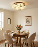 Rosienne Curated Iron & Glass Flush Mount Ceilin – dimensional scale reference