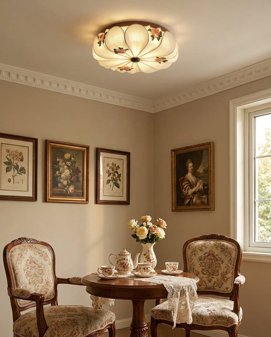 Rosienne Curated Iron & Glass Flush Mount Ceilin – handcrafted surface texture
