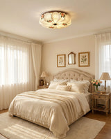 Rosienne Curated Iron & Glass Flush Mount Ceilin – structural canopy joint detail