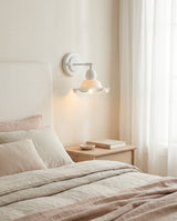 Ruchevia Curated Hand-Thrown Ceramic Wall Sconce installed in residential dining space