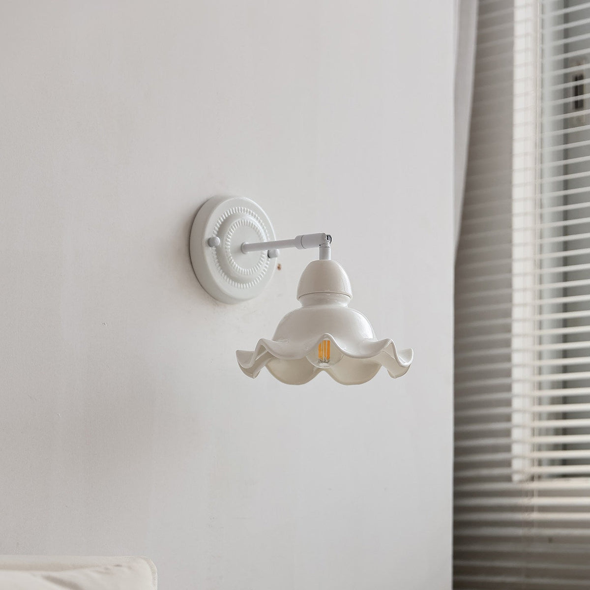 Ruchevia Curated Hand-Thrown Ceramic Wall Sconce – full fixture elevation view