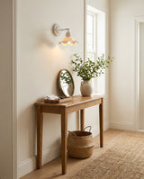 Ruchevia Curated Hand-Thrown Ceramic Wall Sconce – side angled contour profile