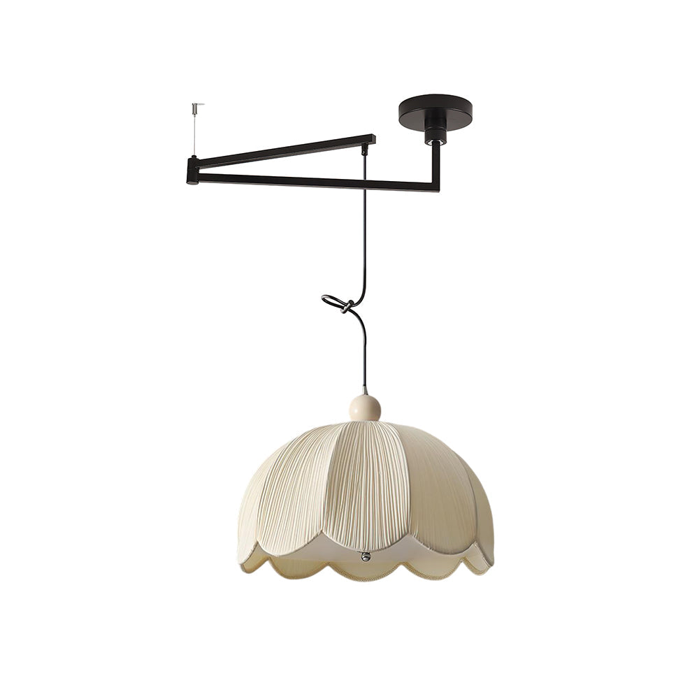Ruffle Swing Arm Curated Finished Iron Pendant L – Model A Dia 45cm x H 30cm  ∅ 17.7 x H 11 finish configuration